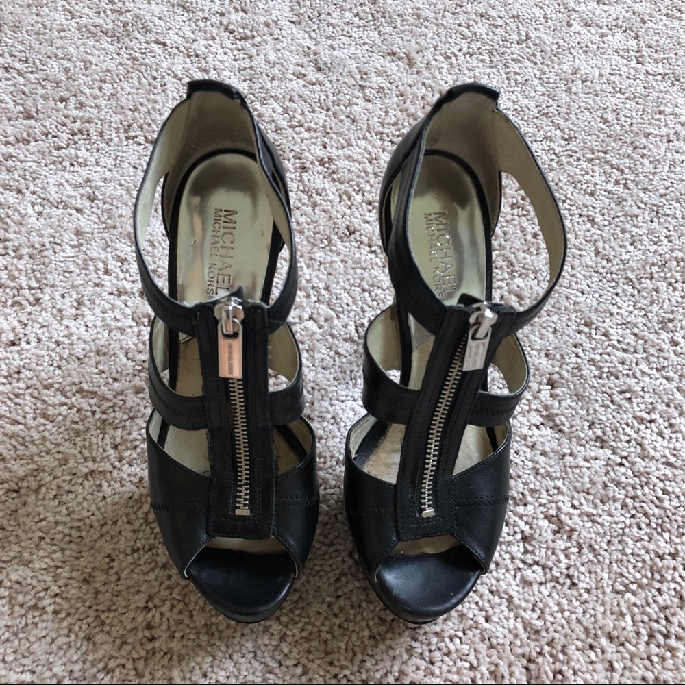 Michael Kors Berkeley Black Platform Heel | 7